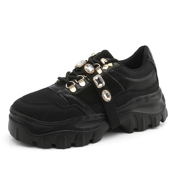 

Sneakers Women Shoes Comfortable Female Platform Sport Sneakers Wear-resistant Thick Sole Shoes Ladies Trainers Zapatos De Mujer, Black