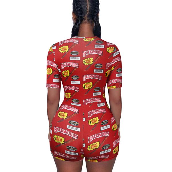 

2020 summer short pants rompers sexyy bodycon long sleeve print jumpsuit for women 2020 bodycon jumpsuit female -2xl, Red;black