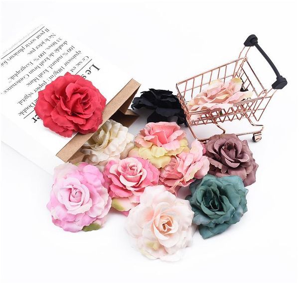

10pcs silk roses head flowers wall wedding scrapbooking artificial plants decorative flowers wreaths vases for ho jllvps