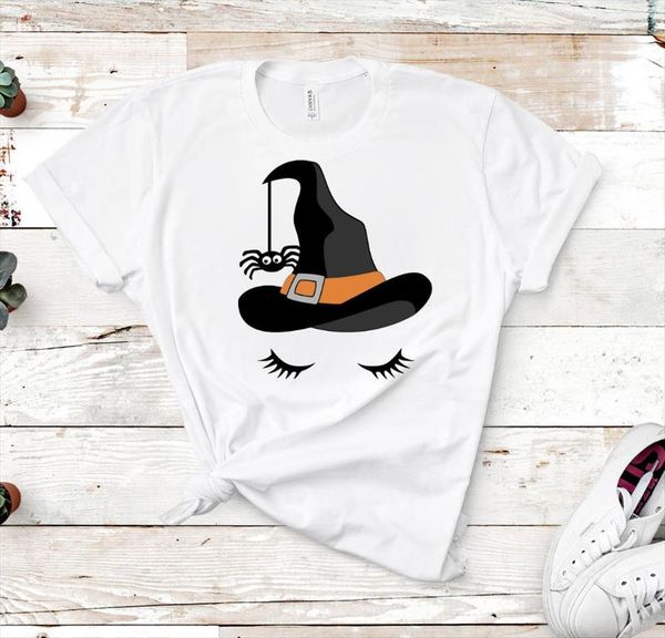 

witch print cotton casual women funny 90s yong girl drop ship s 847, White