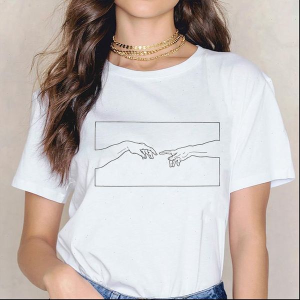 

face abstract simple women tshirt summer casual funny t shirt new harajuku creative line art tee shirt, White