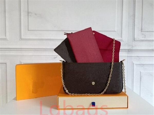 

pochette felicie m61276 chain bag luxurys designers women shoulder handbags embossed flower fashion female crossbody purse card holder bags