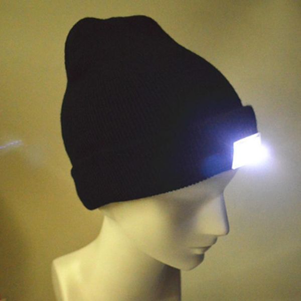 

beanies 5-led lighted cap winter warm beanie angling hunting camping hat 5color