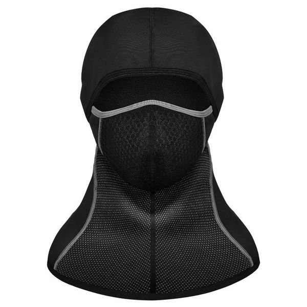 

cycling caps & masks cold weather balaclava mask windproof thermal winter neck warmer scarf for motorcycling running skiing snowboarding, Black