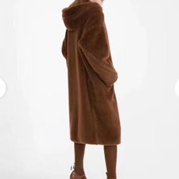 

ins  design alpaca wool silk star coat oversize winter outwear warm overcoat real sheep shearling fur coat teddy coat, Tan;black