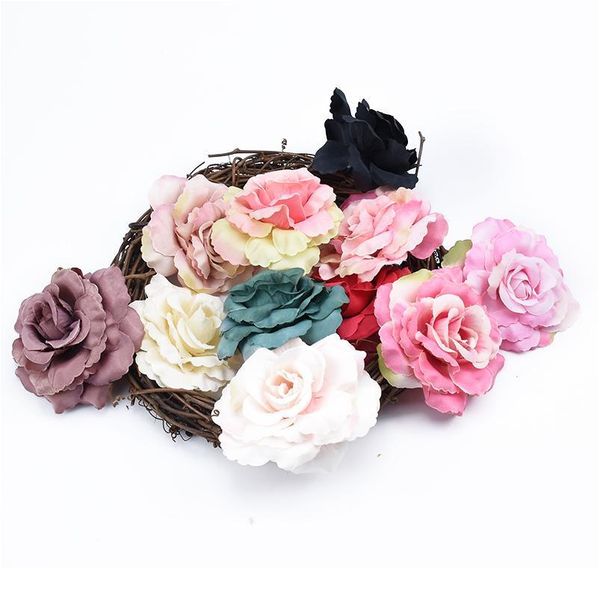 

10pcs silk roses head flowers wall wedding scrapbooking artificial plants decorative flowers wreaths vases for ho jllkwa