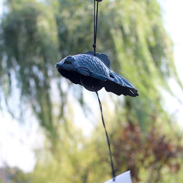 

decorative objects & figurines japanese style cast iron wind chime temple pendant goldfish design blue/yellow