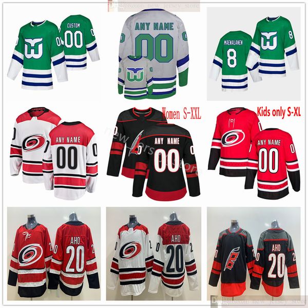 

custom 2021 men woman kids youth hockey carolina hurricanes mccormick nino niederreiter mrazek ryan dzingel teuvo teravainen warren foegele, Black;red