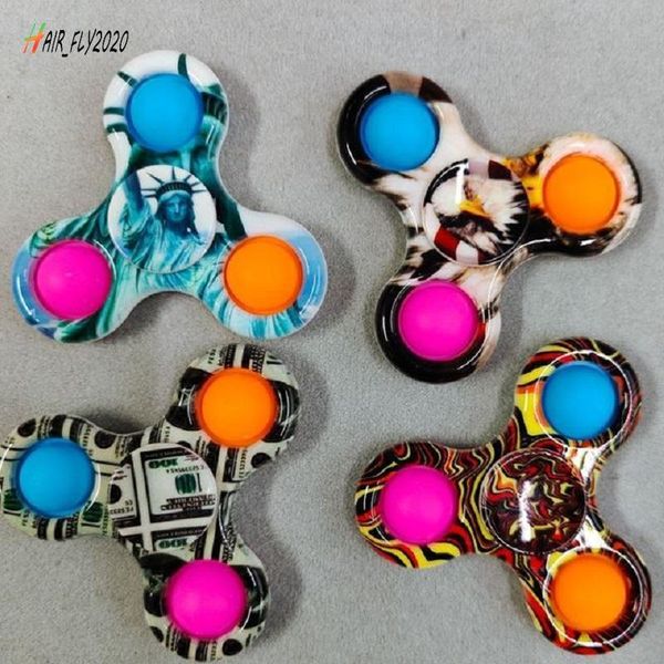 

dhl shipping push simple dimple fidget toys plus 5 sides finger play game anti stress spinner colorful hm26