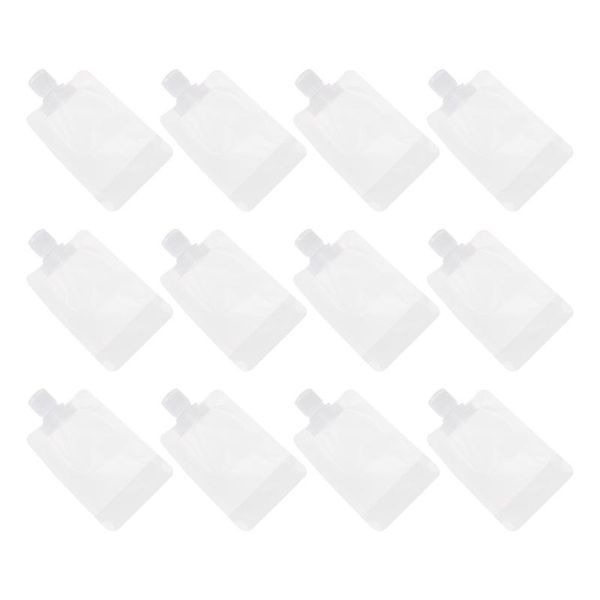 

storage bottles & jars 12pcs nozzle stand-up lotion bag cosmetic pouch refillable white