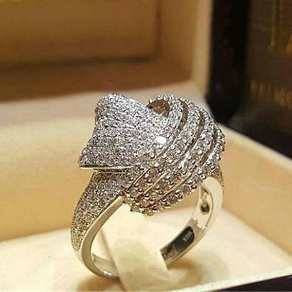 

wedding rings 925 sterling silver drilling engagement for women party gift ladies jewelry brand finger wholesale ring r4992, Slivery;golden