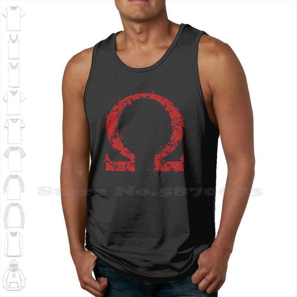 

red black white sleeveless tank men women god war alpha splat splatter symbol logo grunge distressed series, White;black