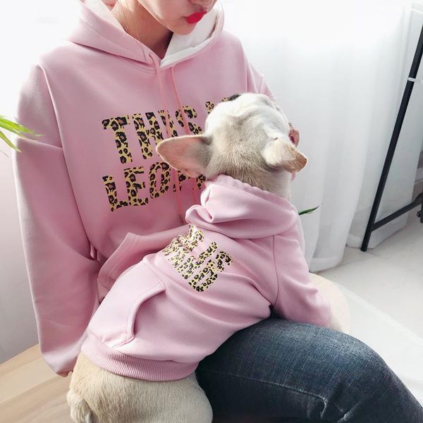 

dog apparel autumn and winter parent-child clothing plush super soft pet leopard sweater small cotton padded jacket
