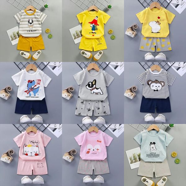 

designer casual kids girl boy babies clothes short sleeve tee shirts suit for children cotton wear toddler outfits costumes, White