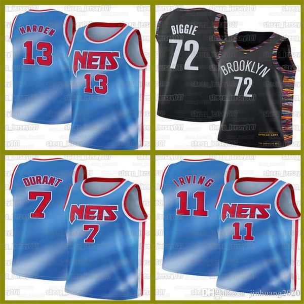 

new kyrie james 13 harden brooklyn nets 2021 black 72 biggie 11 irving kevin jerseys 7 durant basketball stitched jerseys, Black;red