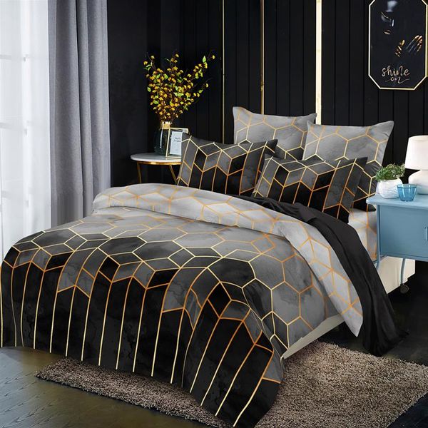 

bedding sets luxury set twin geometric quilt cover with pillowcase modern duvet watercolor colorful bed king size