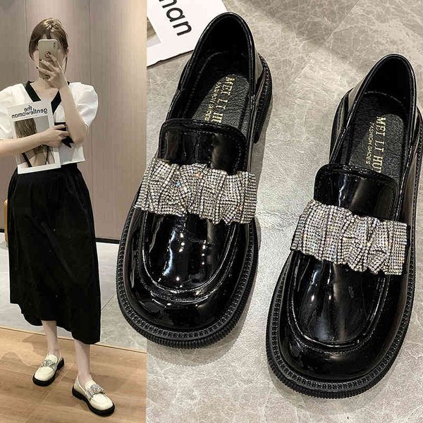

dress shoes sapatos femininos estilo britÃ¢nico, mocassins versÃµes primavera e primavera, couro sintÃ©tico, universitÃ¡rio com fundo grosso lkm, Black