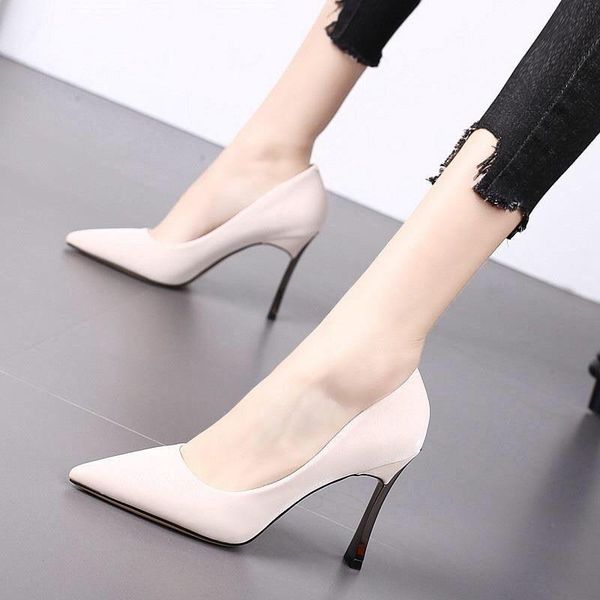 

dress shoes women heels high 2021 spring metal heel fashion women's chaussure femme zapatos mujer, Black