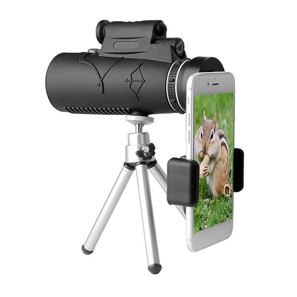 

telescope & binoculars 12x40 high definition monocular bak4 prism night vision with smartphone holder and tripod for camping hiking