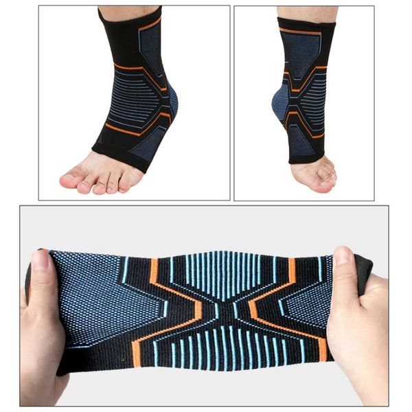

elastic knitted sports ankle support brace for cycling yoga basketball volleyball men women foot joint ankle protector zx00, Blue;black