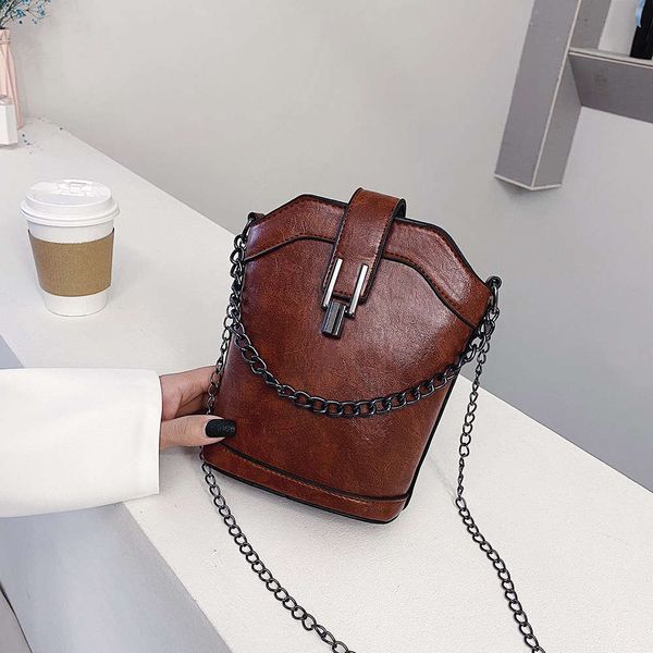 

hbp fashion texture small women's new 2021 korean autumn and winter bucket chain with one shoulder messenger bag