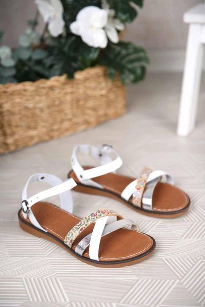 

sandals women cross belt genuine leather white garni, Black