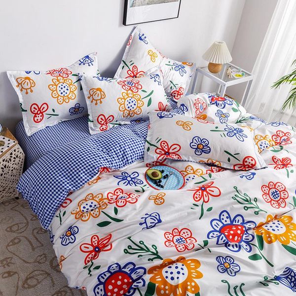 

bedding sets 3/4pcs set fashion print bed quilt cover sheets luxury sheet duvet covers for twin full  king size