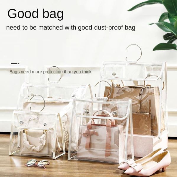 

cosmetic bags & cases transparent dust cover for women bag fashion clear storage and hung pvc+pu waterproof moisture-proof protect black tot