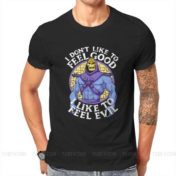 

men's t-shirts he-man and the masters of universe i don't like to feel good evil tshirt graphic clothes cotton t shirt, White;black