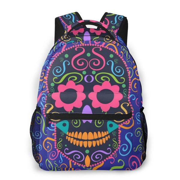 

backpack travel pack skull with flower eyes sports bag outdoor climbing