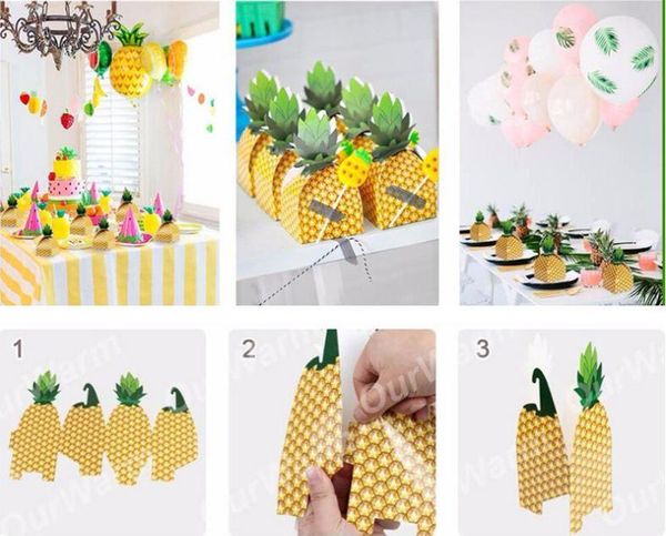 

gift wrap creative pineapple candy box diy baby shower party favors chocolate boxes craft paper present package carton 50pcs