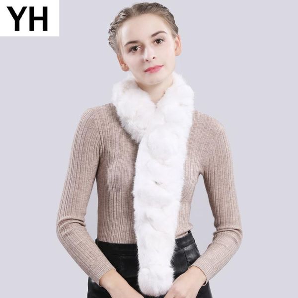 

scarves winter warm soft real fur scarf women handmade natural ring neckerchief, Blue;gray