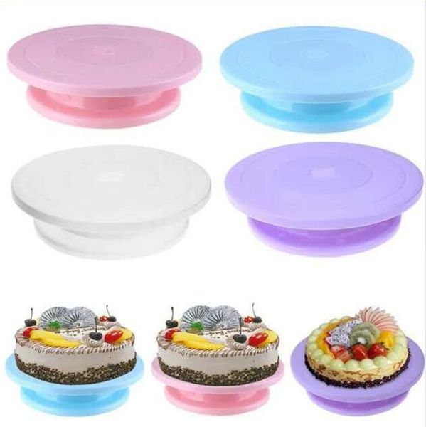 

baking & pastry tools plastic cake plate turntable rotating anti-skid round stand decorating rotary table kitchen diy pan tool scraper