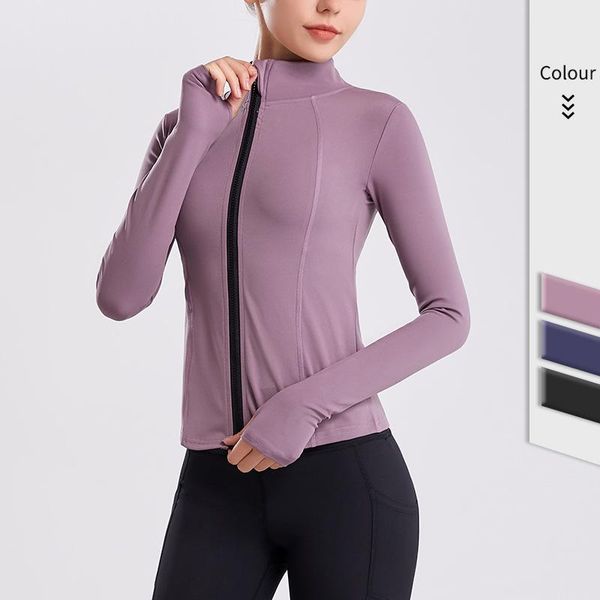 

running jackets women athletic sport shirts slim fit long sleeve fitness yoga crop with thumb holes gym jacket workout sweatshirts, Black;red