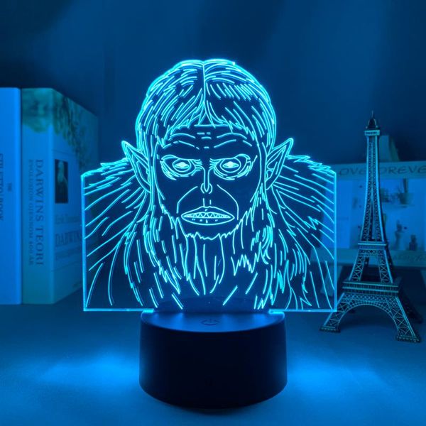 

night lights anime led light attack on titan beast for bedroom decor kid birthday gift manga shingeki no kyojin 3d lamp