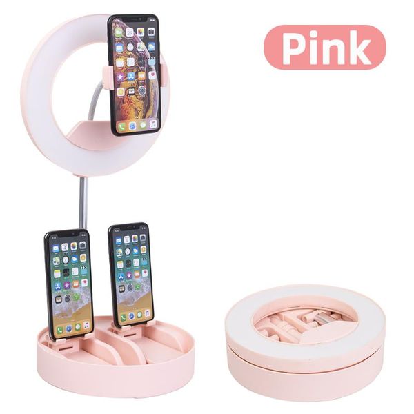 

samtian ring lamp wiht makeup mirror storage box monopod phone holder dimmable selfie ring fill light for pgraohy lighting