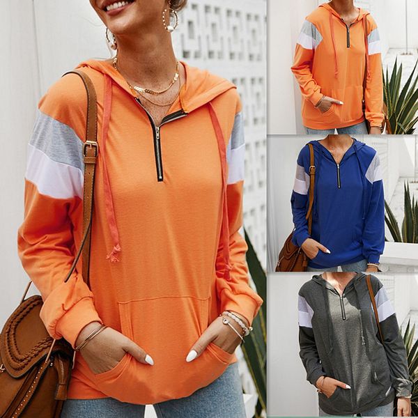 

dign the geometric of autumn women's sweater stitching hoodie, Black