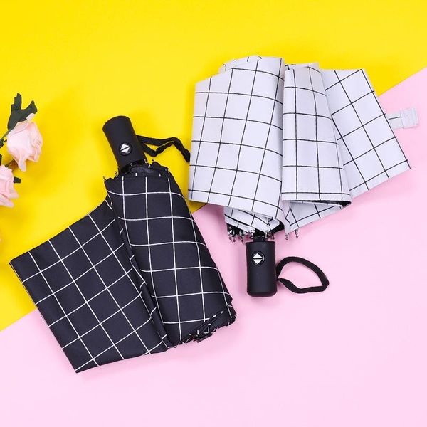 

umbrellas square lattice sun umbrella shade uv protection men and women folding sunny dual-use three fold