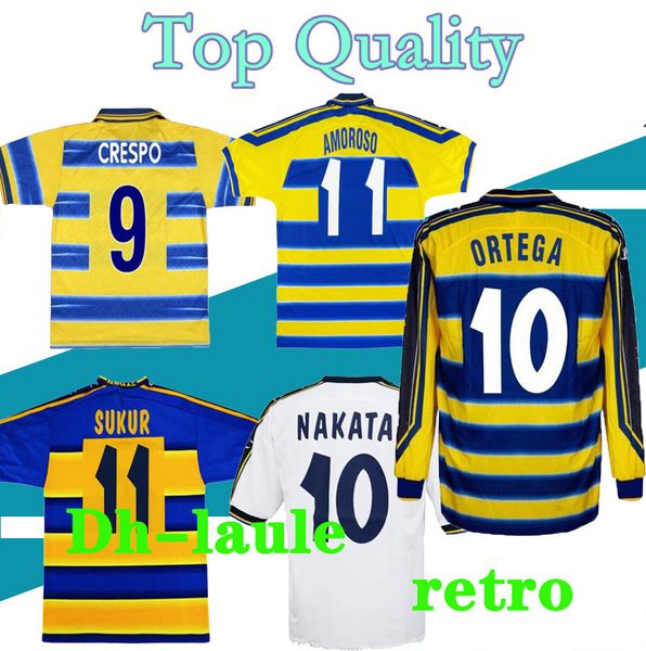 1998 1999 2000 Parma CRESPO Maglia da calcio retrò 01 02 03 Maglia da calcio INGLESE GERVINHO KARAMOH AMOROSO F.CANNAVARO THURAM maglia antica