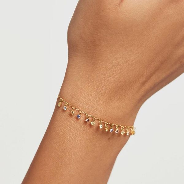 

charm bracelets canner mini neon zircon all-match adjustable bracelet for girl women charms jewelry making 2021 trend pulseras, Golden;silver