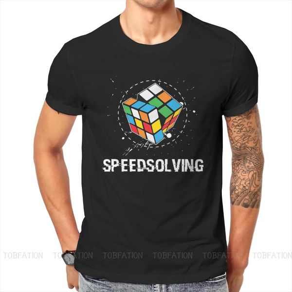 

men's t-shirts speedsolving style tshirt cube abstraction comfortable hip hop graphic t shirt stuff, White;black