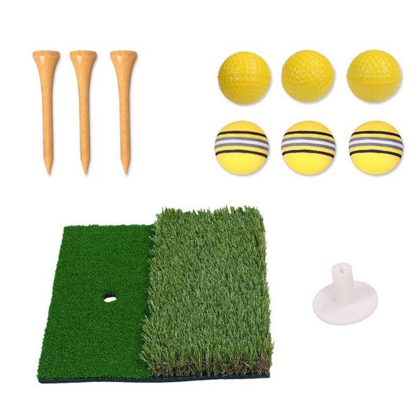 

golf training aids mat set two-color non-slip durable for swing detection batting mini practice trainer