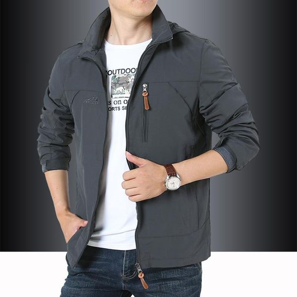 

men's jackets casual windbreaker men outwear spring autumn quick dry breathable military waterproof jacket trekking hooded thin coat, Black;brown