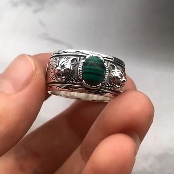 

product high-end gemstone ring silver 925 ring popular men's ring fashion jewelry supply