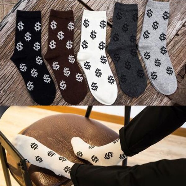 

salenew on pair of tables dark color money cats dollar design socks trendy men clothing accessories, Black