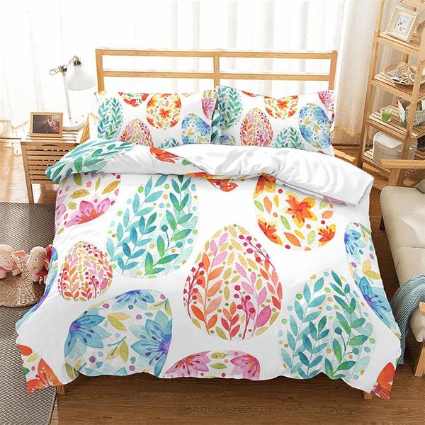 

bedding sets luxury 3d easter eggs print 2/3pcs kids set comfortable duvet cover pillowcase home textile  and king eu/us/au size