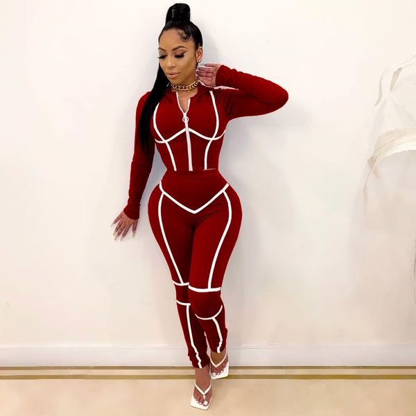 

womens tracksuit fitness casual 2 piece set tracksuit women striped cropped slim pants jogger two piece outfits women's tracksuits, Gray