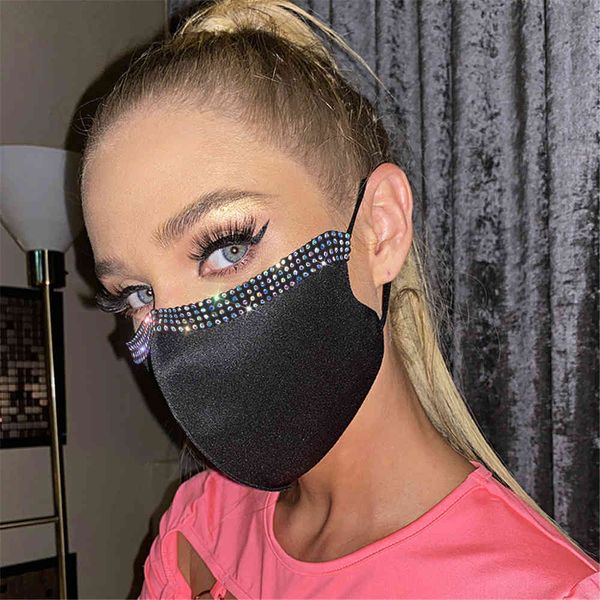

rhinestone mask breathable women's adjustable rhinestone mask