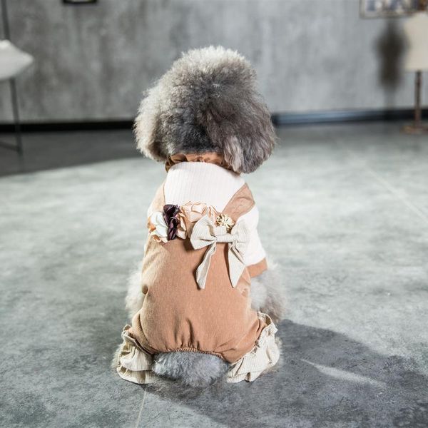 

dog apparel clothes floral bow elegant luxury teddy coat for small dogs