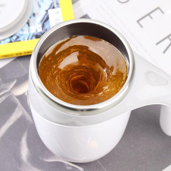

mugs 380ml coffee mug self stirring cup automatic magnetic milk mixer 304 stainless steel thermal business